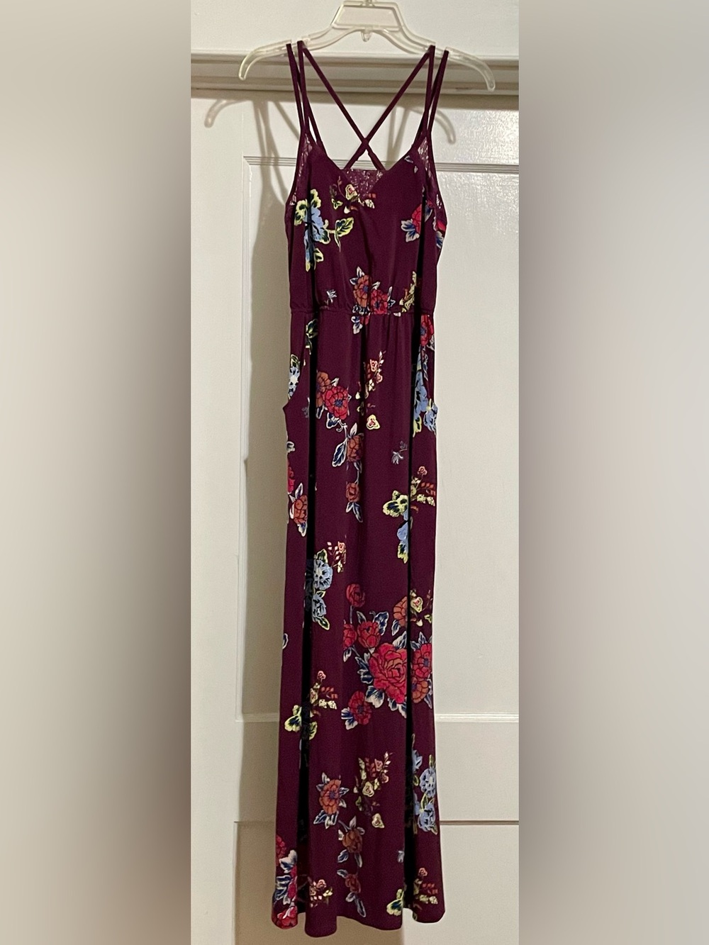 Target Xhilaration Floral Crisscross-Back Maxi Dress Size S